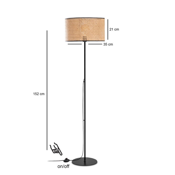 Opviq Lámpara de pie de metal y ratán Beige Opviq Lámpara de pie de metal y ratán Beige